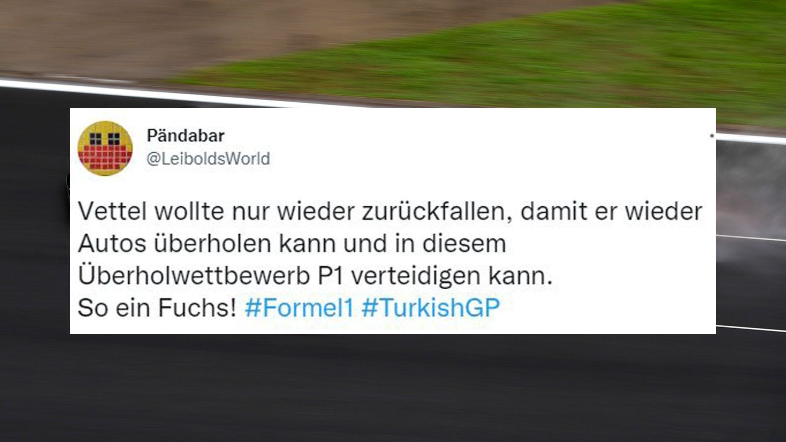 
                <strong>Die Netzreaktionen zum Türkei-GP</strong><br>
                Hat Sebastian Vettel absichtlich auf die Slicks gewechselt?
              