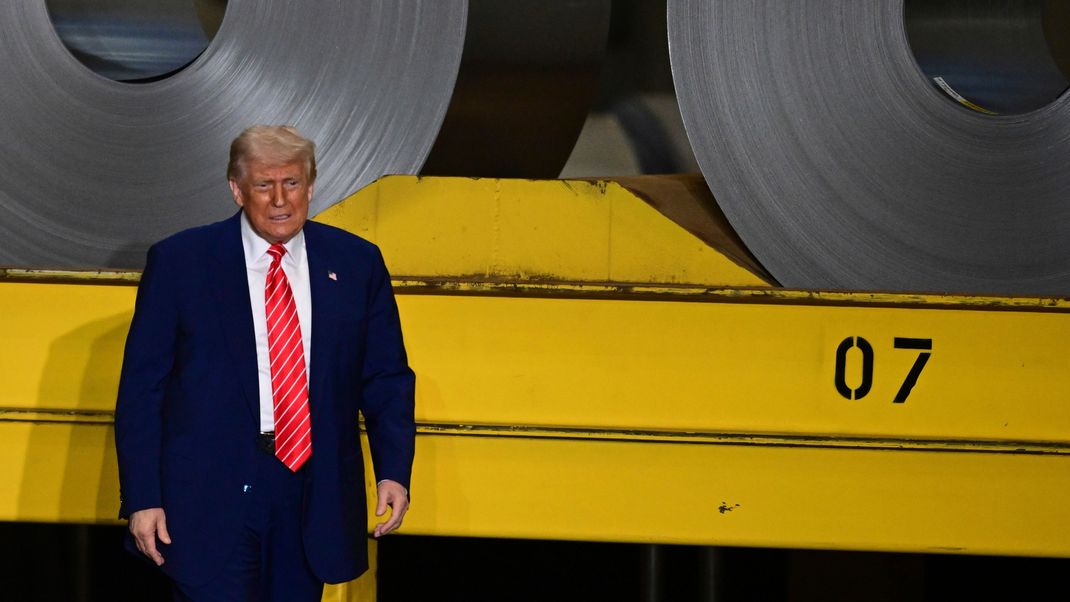 US-Präsident Donald Trump spricht im Mai im U.S. Steel-Werk Mon Valley Works-Irvin in West Mifflin, Pennsylvania.
