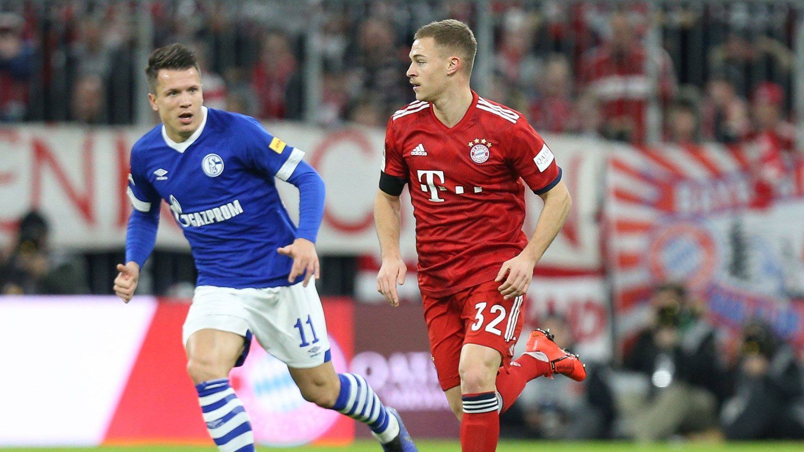 
                <strong>Joshua Kimmich</strong><br>
                Sein 100. Bundesliga-Spiel ist ein gutes. Wie gewohnt mit viel Offensivdrang. Setzt auf seiner rechten Seite Gnabry vor ihm immer wieder stark in Szene. Nach hinten mit Nachlässigkeiten. Beim 1:1 wie die gesamte Bayern-Hintermannschaft zu langsam im Umschaltspiel. ran-Note: 3
              