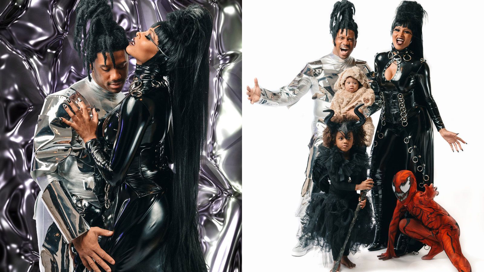 
                <strong>Russell Wilson (Seattle Seahawks)</strong><br>
                Russell Wilson und seine Frau Ciara kleideten sich als Busta Rhymes und Janet Jackson. Auch die Kinder ließen sich den Spaß nicht nehmen.
              