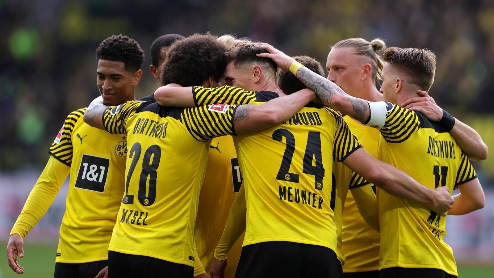 
                <strong>12. Platz (geteilt): Borussia Dortmund</strong><br>
                &#x2022; durchschnittliche Klubzugehörigkeit der Spieler: 2 Jahr und 6 Monate -<br>&#x2022; dienstältester Spieler: Marcel Schmelzer (seit dem 1. Juli 2008)<br>
              
