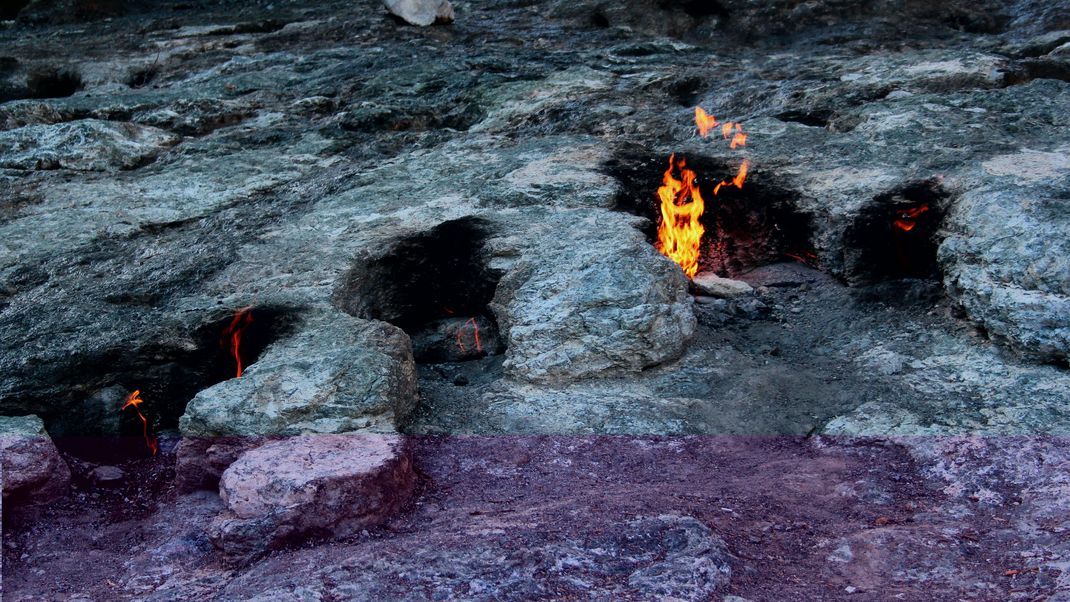 Im Südwesten der Türkei befindet sich der brennende Stein Yanartas.