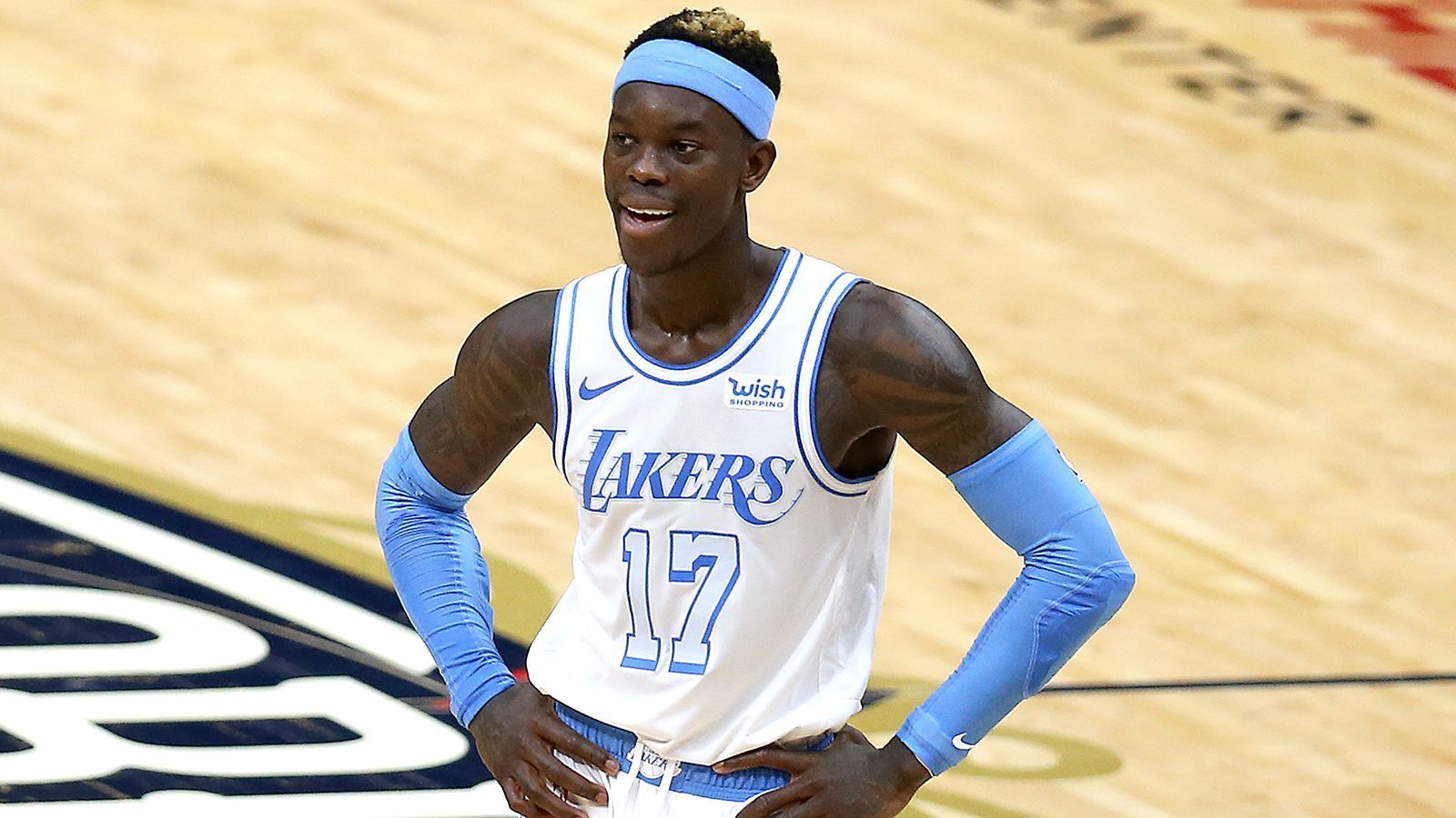 
                <strong>Dennis Schröder bleibt bei den Los Angeles Lakers</strong><br>
                Kurz vor der Trade-Deadline wurde es nochmal richtig laut um den Point Guard der Los Angeles Lakers. Der amtierende Champion hatte schon ein Paket um ihn und Kentavious Caldwell-Pope geschnürt, um Superstar Kyle Lowry von den Toronto Raptors zu holen. Doch der Deal scheiterte auf der Zielgeraden. Schröder bleibt in L.A.
              