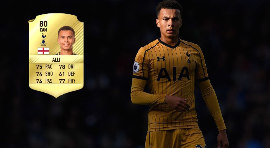 
                <strong>Dele Alli</strong><br>
                Platz 7: Dele Alli (Tottenham Hotspur) - Rating FIFA 17: 80 / Plus gegenüber dem Vorjahr: 
              