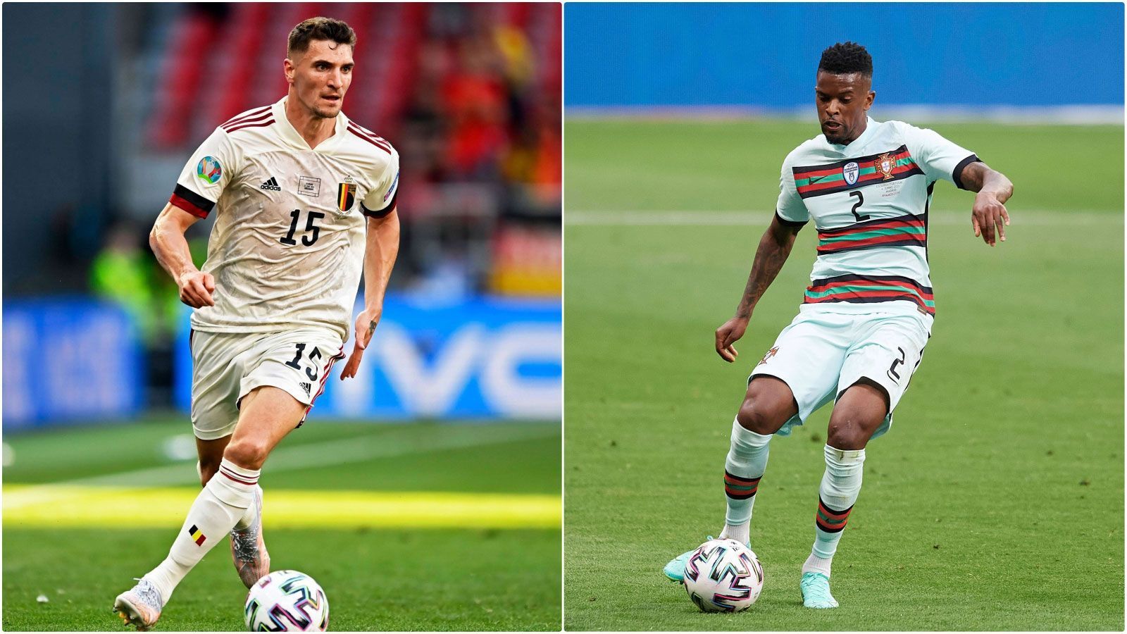 
                <strong>Rechte Außenbahn: Thomas Meunier vs. Nelson Semedo</strong><br>
                Zwar hat der Belgier gegenüber seinem portugiesischen Pendant Tempodefizite, dafür besticht Meunier in der Nationalmannschaft aber durch gutes Defensivverhalten. Zudem schaltet sich der 29-Jährige immer wieder gefährlich in die Offensive ein, beim 3:0-Erfolg über Russland avancierte der Dortmunder mit einem Tor und einem Assist zum Matchwinner. Auch Semedo interpretiert seine Rolle eher offensiv, offenbart allerdings Schwächen, wenn er sich nach hinten orientieren muss - wie beim 2:4 gegen Deutschland, als er Gegenspieler Robin Gosens überhaupt nicht in den Griff bekam. Auch dieser Punkt geht an Belgien: 2:0.
              