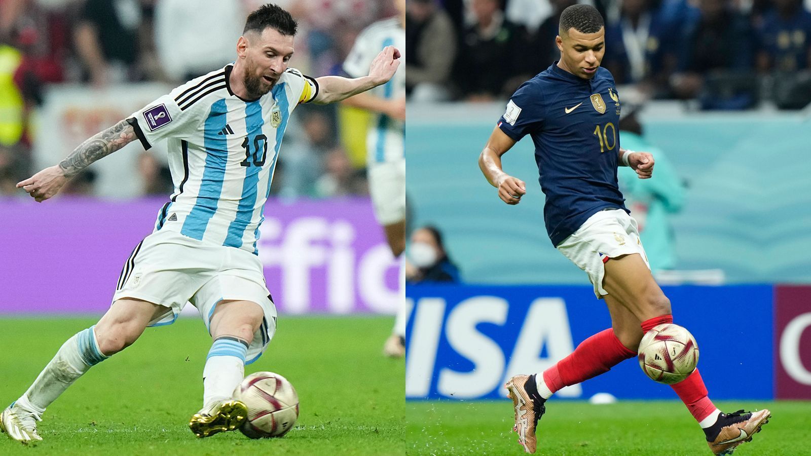 
                <strong>Ballkontakte</strong><br>
                Aufgrund seiner etwas tieferliegenden Position ist Messi ins Spiel der Argentinier deutlich mehr eingebunden als es beim klassischen Stürmer Mbappe in Frankreichs Team der Fall ist. Entsprechend hat Messi mit bislang 420 Ballkontakten (durchschnittlich 70/Spiel) auch einen sehr hohen Wert in der Statistik. Mbappe wird hingegen gar nicht erst unter den Topspielern in der Kategorie Ballkontakte aufgeführt. 
              