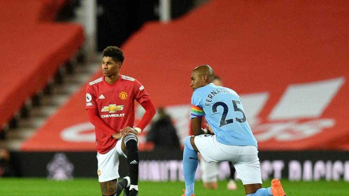 Rashford (l.) wurde Opfer rassistischer Beleidigungen
