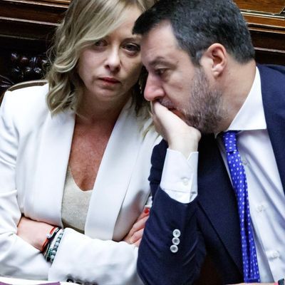 Italienische Ministerpräsidentin Meloni mit Minister Salvini