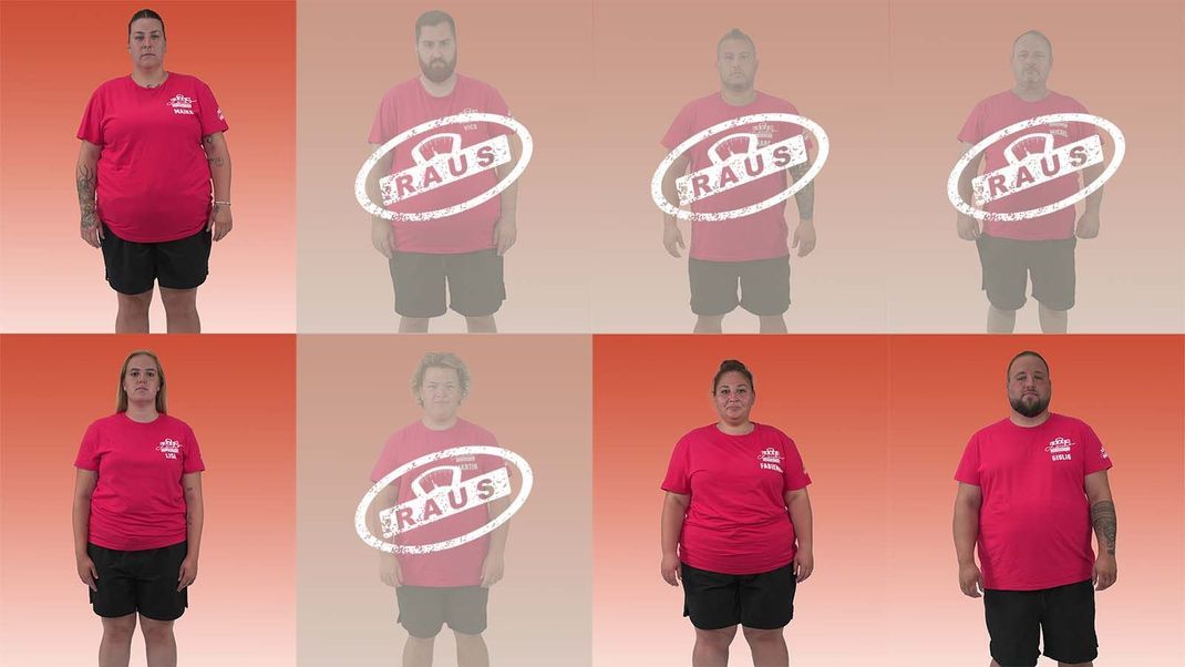 Team Rot bei "The Biggest Loser" 2024 nach Folge 7.