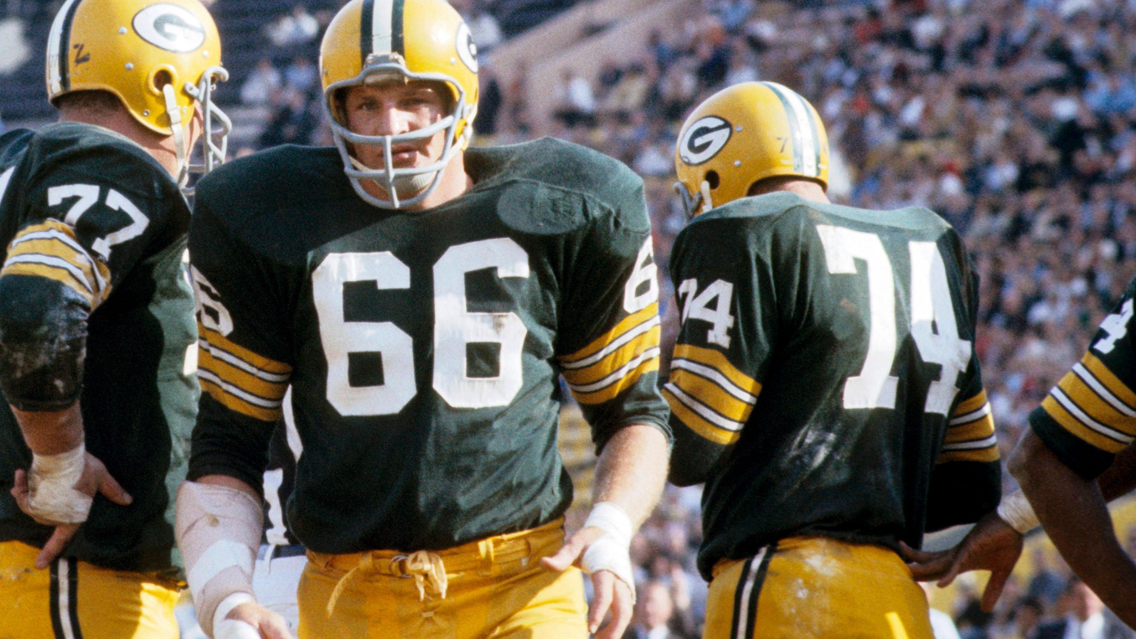 <strong>66: Ray Nitschke</strong><br>Team: Green Bay Packers<br>Position: Linebacker<br>Erfolge: Pro Football Hall of Famer, fünfmaliger NFL-Champion, zweimaliger Super-Bowl-Champion, zweimaliger First Team All-Pro<br>Honorable Mention: Alan Faneca