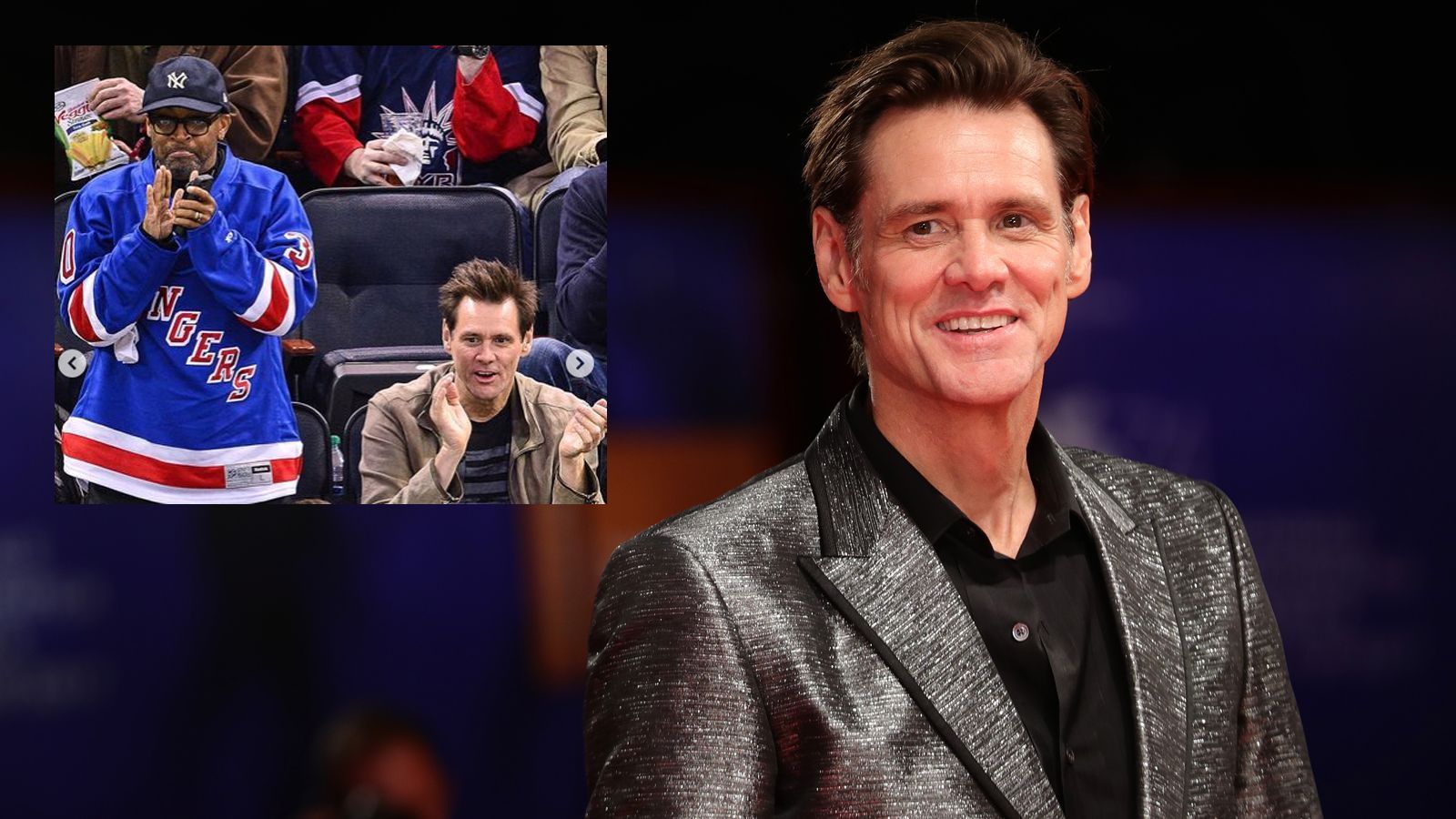 
                <strong>Jim Carrey</strong><br>
                Der Schauspieler Jim Carrey ist ebenfalls großer NHL-Anhänger. Im Gegensatz zu Regisseur Spike Lee, der sich links im Bild befindet und die New York Rangers anfeuert, unterstützt der in Kanada geborene Carrey die Toronto Maple Leafs.
              