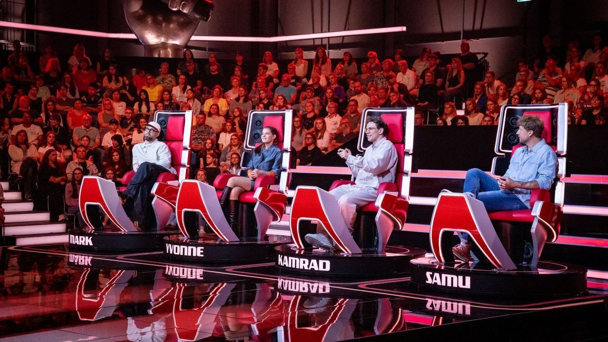 Start der Battles: Die Coaches in Staffel 14 (v.l.n.r.): Mark Forster, Yvonne Catterfeld, Tim Kamrad, Samu Haber