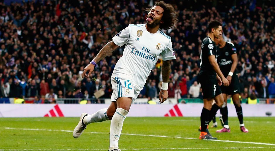 
                <strong>17. Treffer! Reals Marcelo sorgt für Torrekord</strong><br>
                Vier von acht Spielen des Achtelfinals der Champions League 2017/18 sind rum - und ein neuer Rekord steht! Marcelos Treffer zum 3:1-Sieg Real Madrids gegen Paris St. Germain war das insgesamt 17. Tor in den bisherigen vier Achtelfinal-Begegnungen, was wiederum eine neue Bestmarke bedeutet. Der Brasilianer traf in der 86. Minute für den Königsklassen-Titelverteidiger und sorgte somit für eine gute Ausgangslage für das Achtelfinal-Rückspiel in Paris. (Quelle: Optafranz@twitter)
              