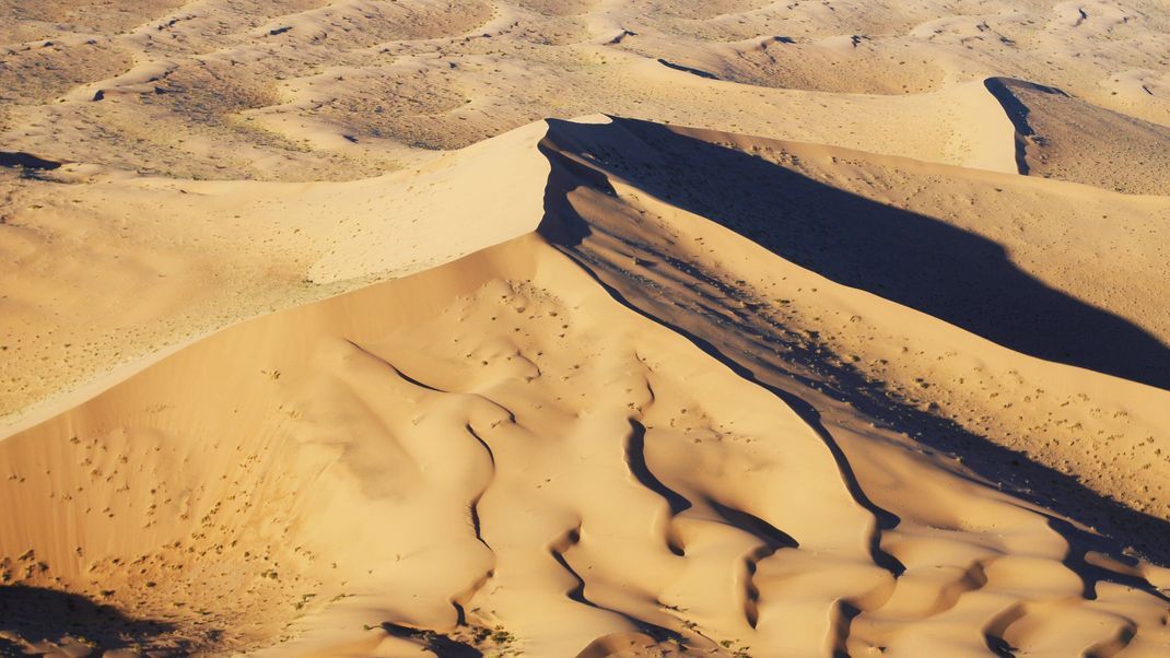 So sieht Gran Desierto de Altar in der Sonora-Wüste aus der Luft aus. Die aktiven Sanddünen sind in Nordamerika eine Seltenheit.