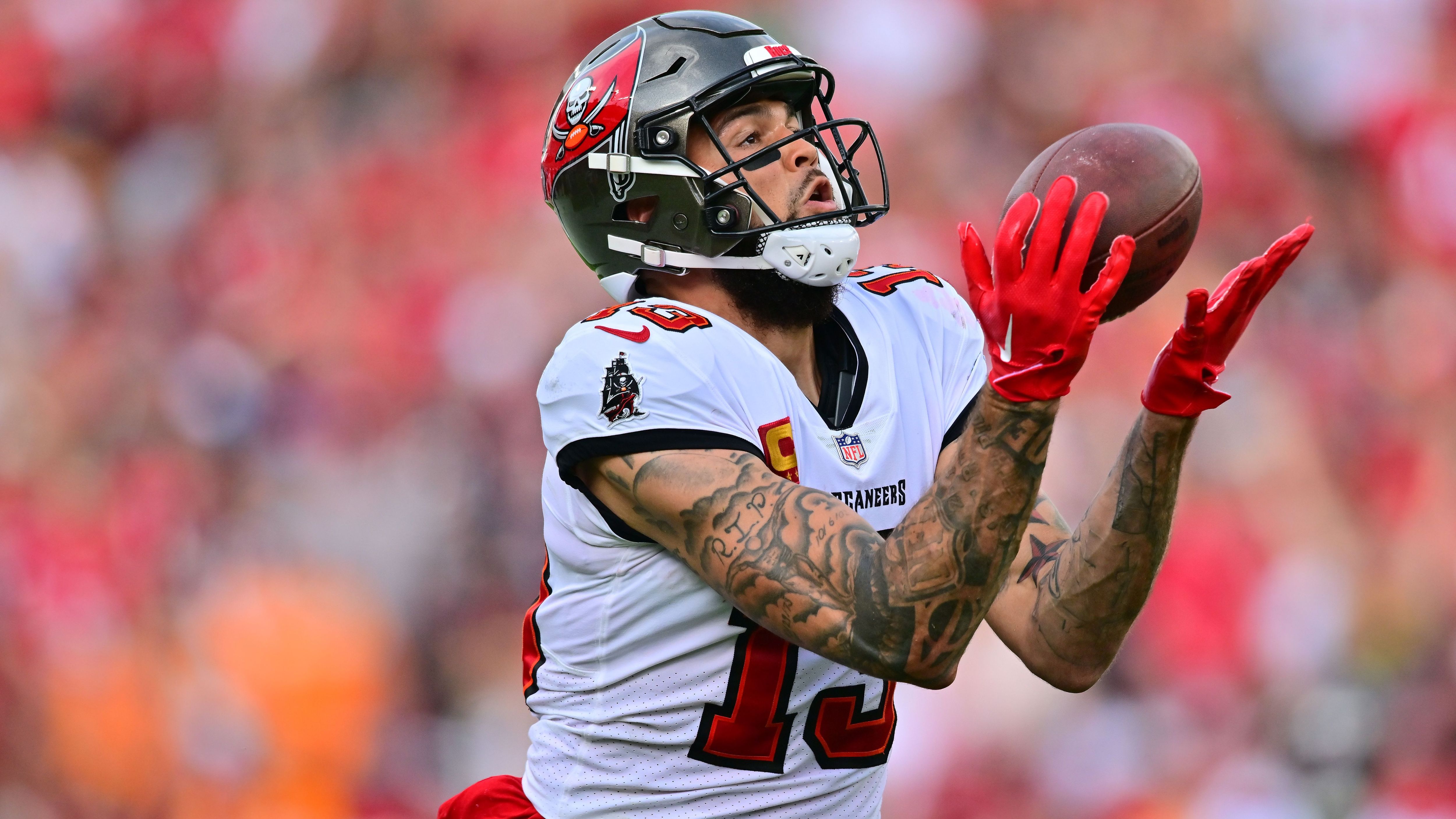 <strong>Platz 13: Tampa Bay Buccaneers</strong><br>Gefangene Yards: 1.821<br>Bester Receiver: Mike Evans (1.255 Yards, 13 Touchdowns)<br>Quarterback: Baker Mayfield (4.044 Yards, 28 Touchdowns, 17 Spiele)