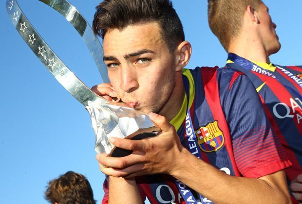 
                <strong>Munir El Haddadi: Das neue Barca-Juwel</strong><br>
                … und macht damit da weiter, wo er in der vergangenen Spielzeit aufgehört hat. In der UEFA Youth League (Champions League der Junioren-Teams) schießt er den Nachwuchs des FC Barcelona zum Titel, mit elf Treffern in zehn Spielen.
              
