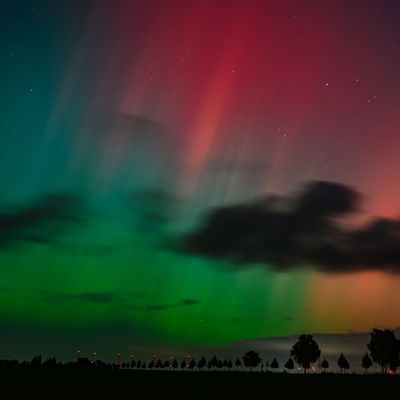 Polarlichter leuchten am Nachthimmel 