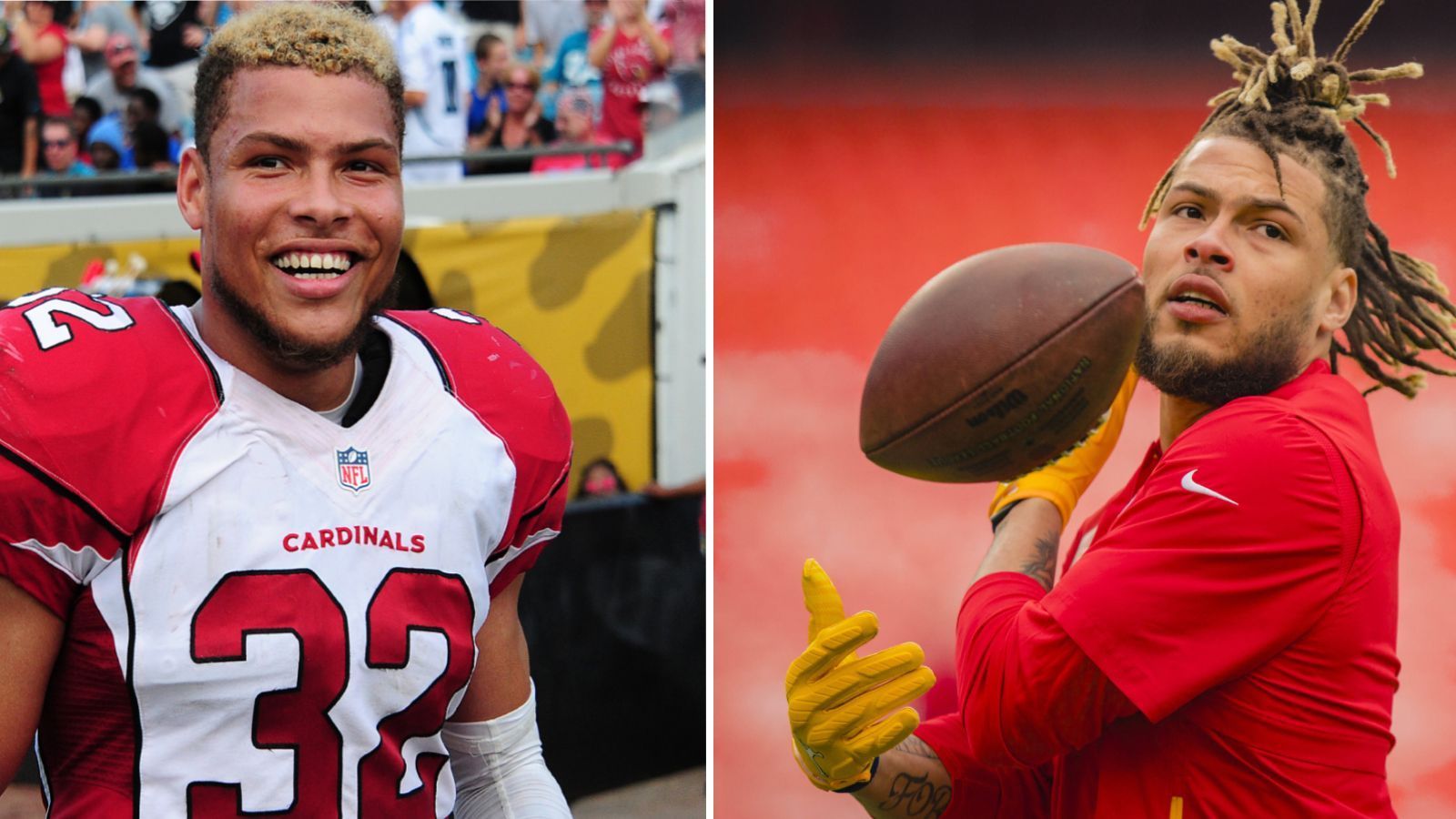 
                <strong>Tyrann Mathieu</strong><br>
                Der 27-Jährige auf der Position des Strong Safetys wurde 2013 in der dritten Runde ausgewählt und spielte zunächst für die Arizona Cardinals. In der Saison 2018 spielte er für die Houston Texans bevor ihn 2019 die Chiefs verpflichtet hatten.
              