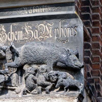 Schmähplastik an der Stadtkirche Wittenberg