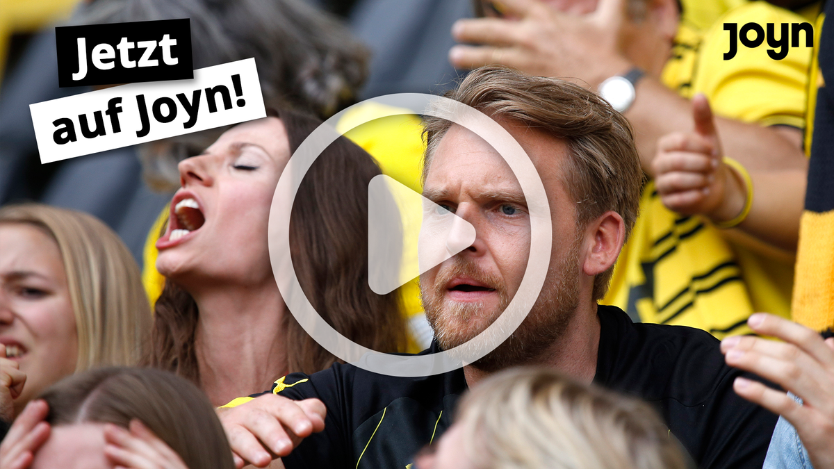 Julia Hartmann und Axel Stein am Set des SAT.1 Fernsehfilms "Volltreffer" im Signal Iduna Park. 