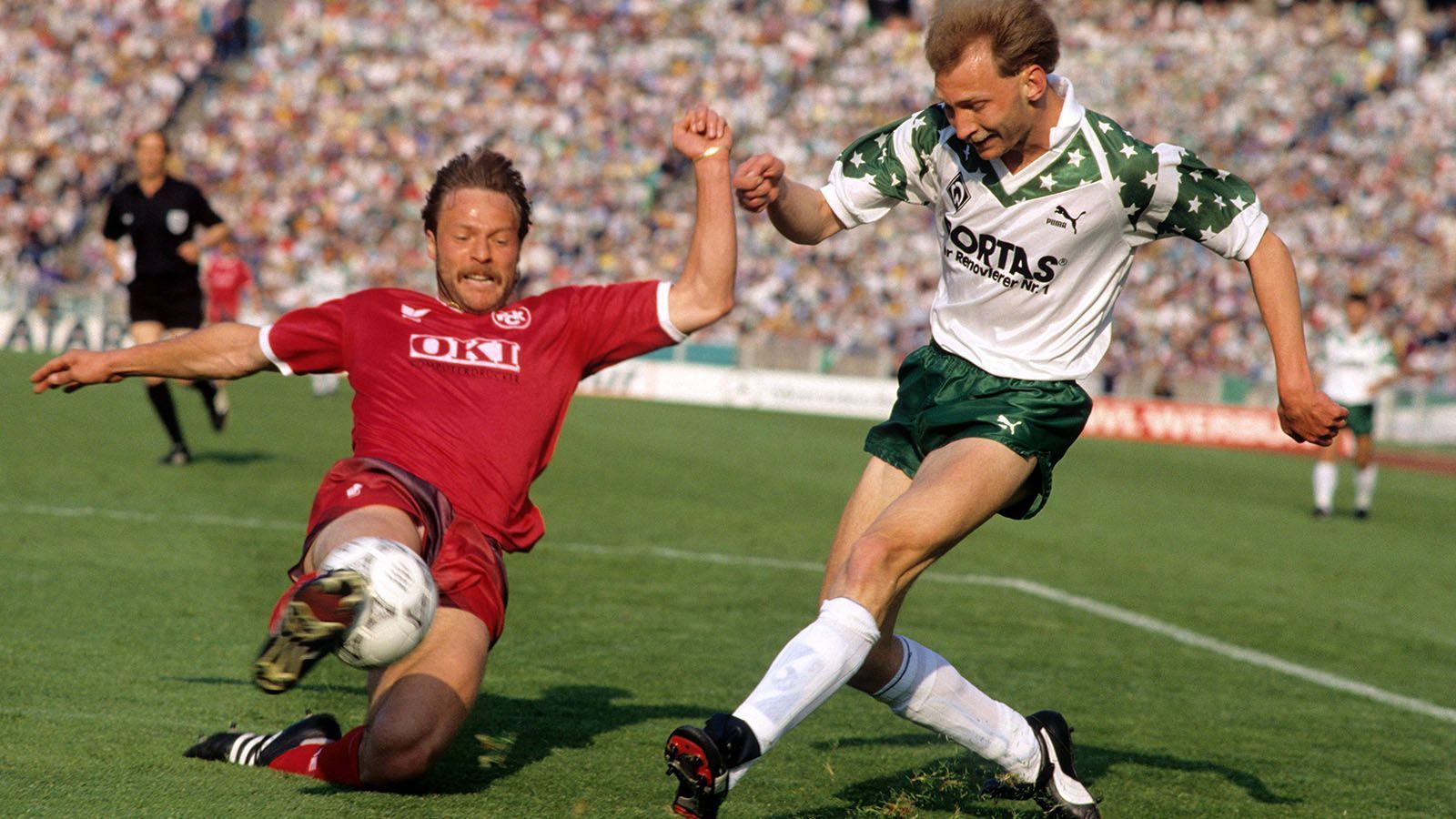 
                <strong>Saison 1990/91</strong><br>
                Herbstmeister: Werder Bremen 24:10 Punkte Deutscher Meister: 1. FC Kaiserslautern 48:20 Punkte
              