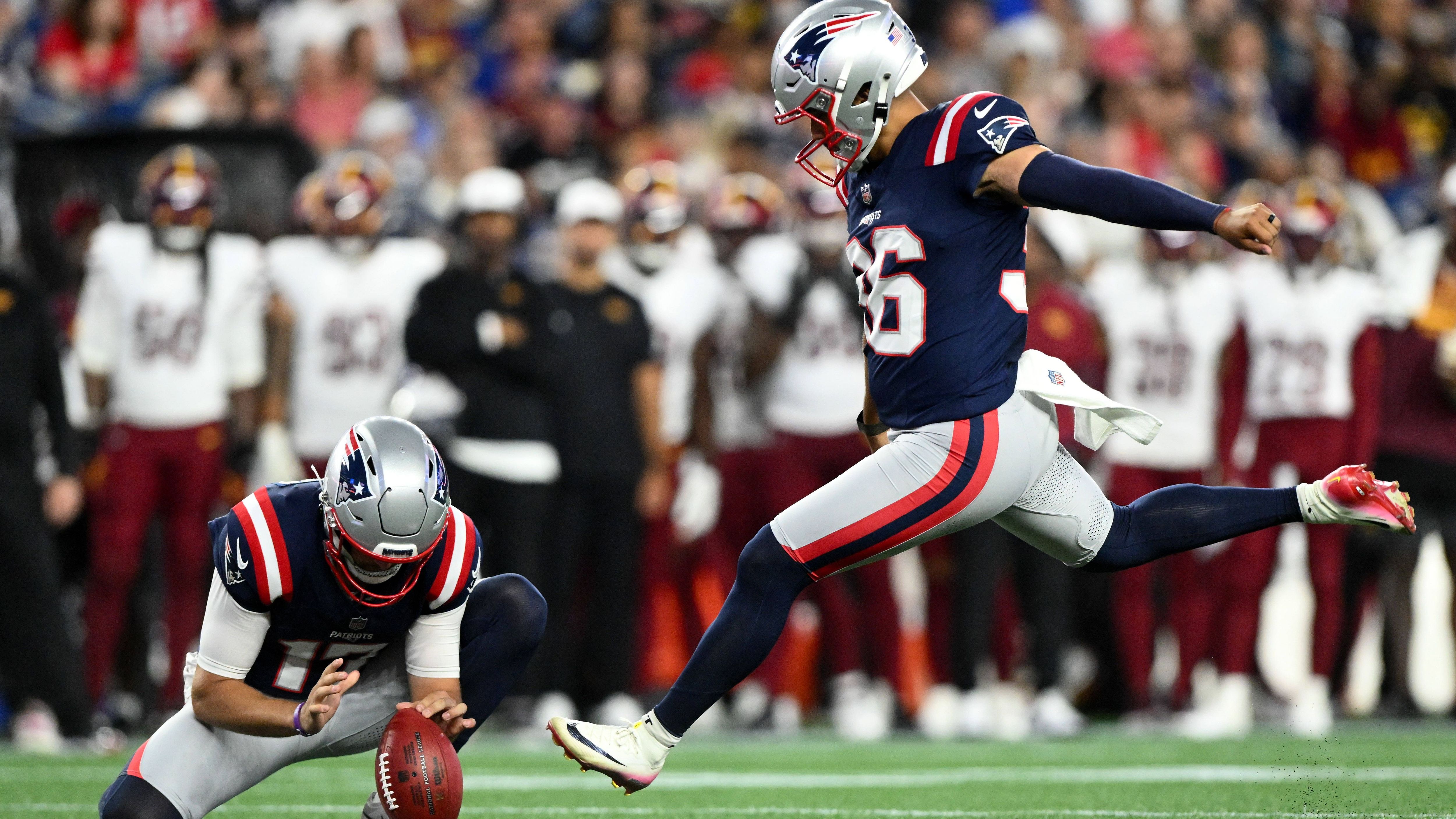 <strong>New England Patriots</strong><br>Starter: Andy Borregales (im Bild)<br>Backup: Parker Romo