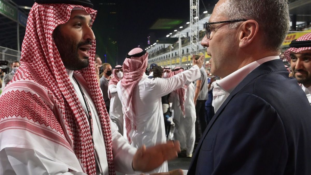 Saudi-Arabiens Kronprinz Mohammed bin Salman und Formel-1-Boss Stefano Domenicali