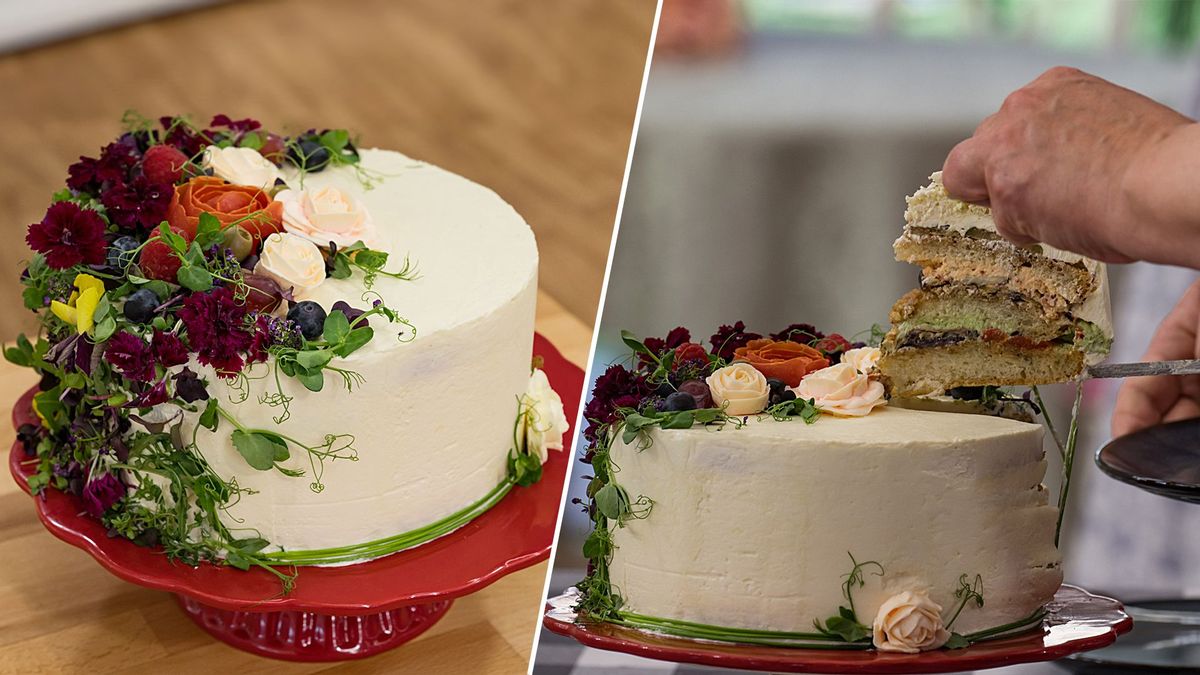 Focaccia-Torte mit Trüffel-Balsamicoperlen