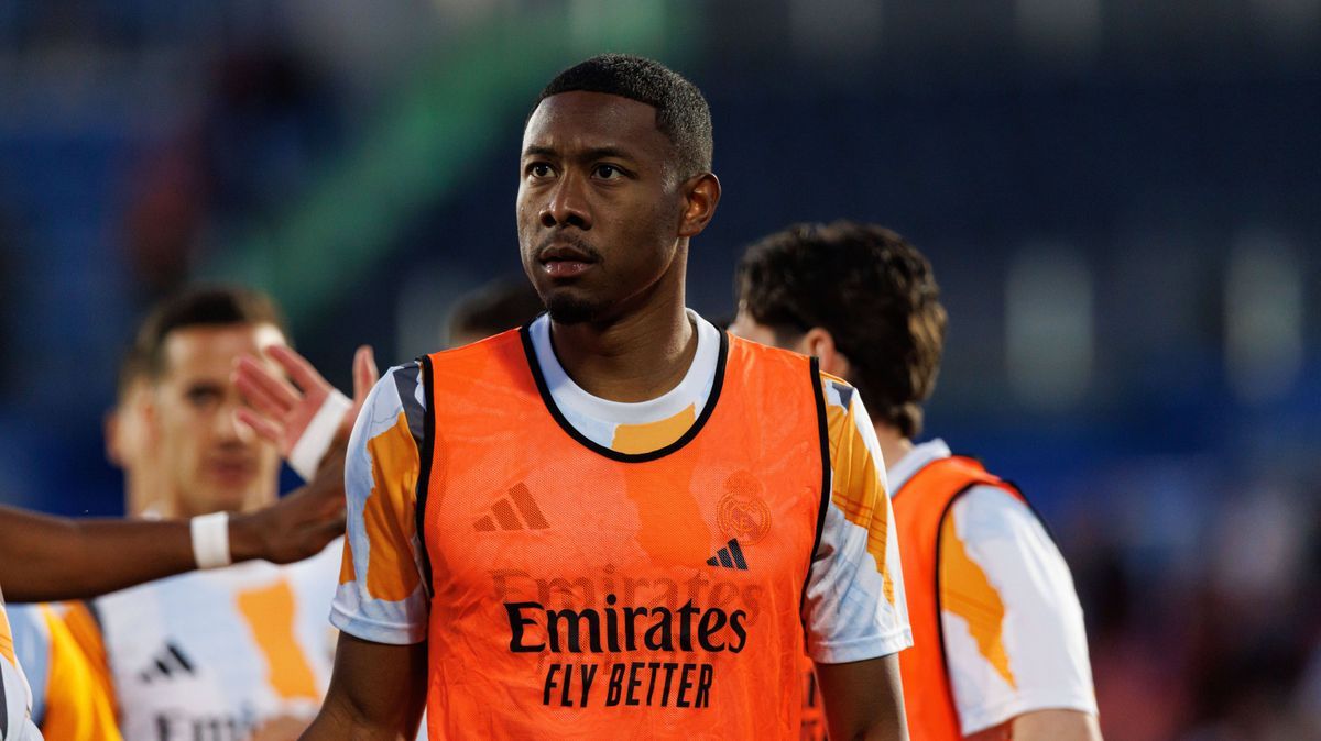 LaLiga EA SPORTS Getafe CF Vs Real Madrid CF in Getafe, Spain - 23 Apr 2025 David Alaba of Real Madrid CF seen in action during LaLiga EA SPORTS game between teams of Getafe CF and Real Madrid CF a...