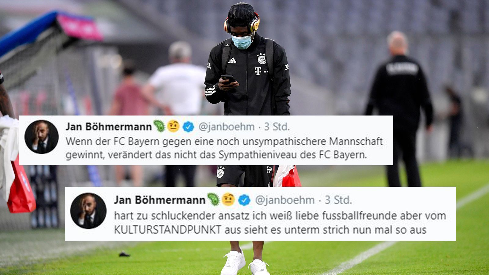 
                <strong>Bayern oder Paris? Für Böhmermann kaum ein Unterschied</strong><br>
                Kurz darauf geht es weiter - es entwickelt sich eine echte Tweetflut. Böhmermann scheint die Fußballromantik unter dem Einfluss der Geldgeber und Großsponsoren aus Fernost zu vermissen.
              