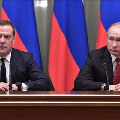 Medwedew und Putin