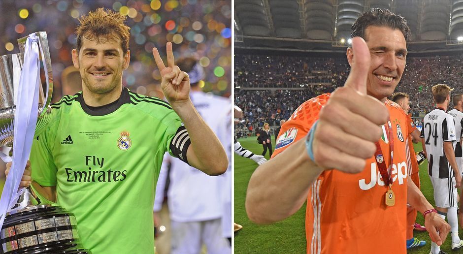 
                <strong>Casillas vs. Buffon - Kluberfolge</strong><br>
                Casillas:5x spanische Meisterschaft, 2x Copa del Rey, 4x spanischer Supercup, 3x Champions League, 1x FIFA Klub-WM, 2x Weltpokal, 2x UEFA Supercup = insgesamt 19Buffon:7x italienische Meisterschaft, 3x Coppa Italia, 6x italienischer Superpokal, 1x UEFA Cup = insgesamt 17
              