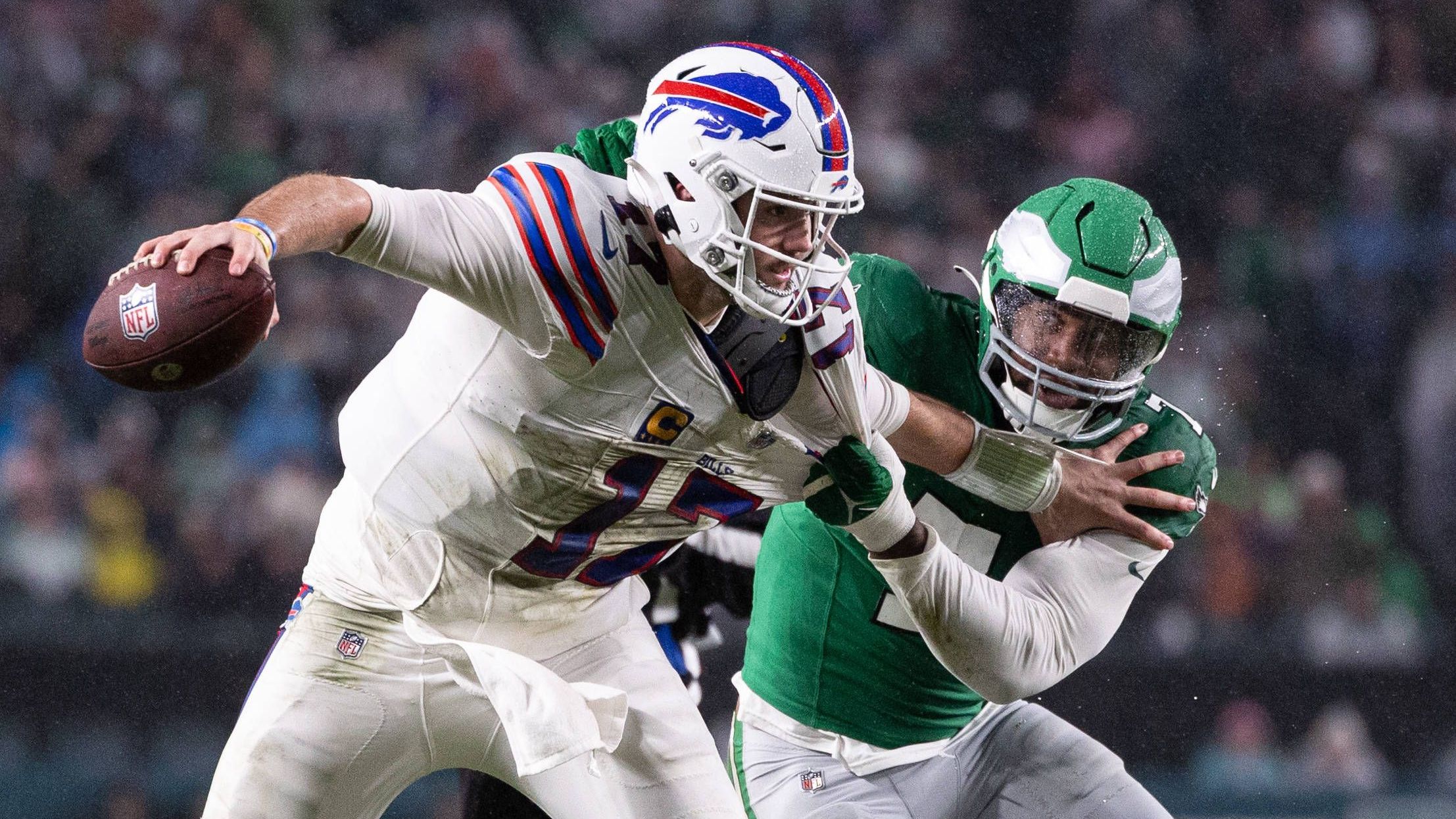 <strong>Platz 1: Buffalo Bills</strong><br>Zugelassene Quarterback-Sacks 2023: 24