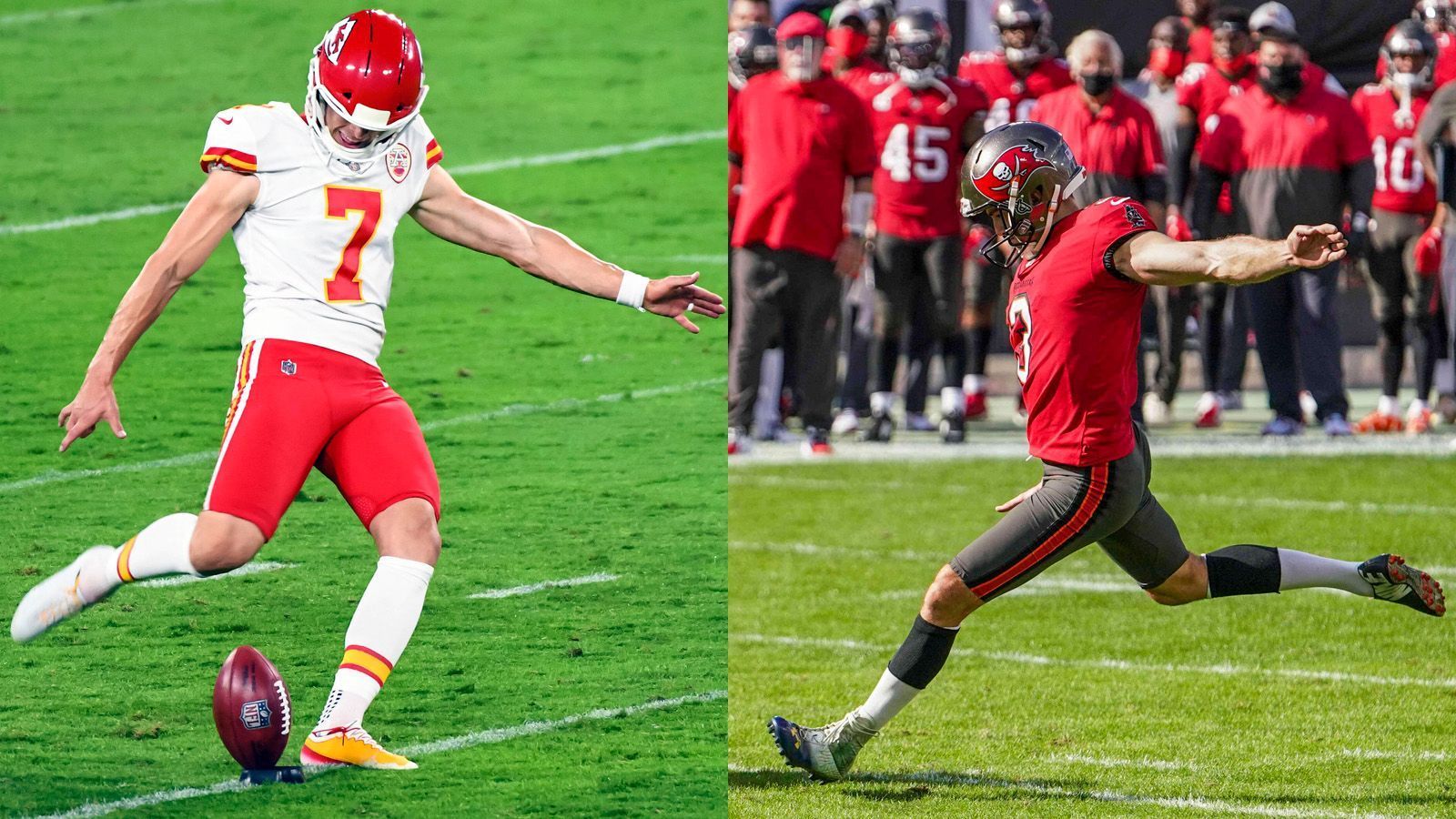 
                <strong>Ryan Succop vs. Harrison Butker - Super-Bowl-Duell der Kicker</strong><br>
                Möglicherweise entscheiden gar nicht die Quarterbacks Tom Brady und Patrick Mahomes über den Ausgang des Super Bowls (Sonntag ab 20:15 Uhr auf ProSieben MAXX und 22:40 Uhr auf ProSieben). Vielleicht sind letztendlich Ryan Succop und Harrison Butker das Zünglein an der Waage. Oftmals wurden große Spiele und auch Super Bowls durch die Treffsicherheit der Kicker entschieden. ran.de verrät, wer die beiden Kicker sind, was sie verdienen und wie zielsicher sie agieren.
              