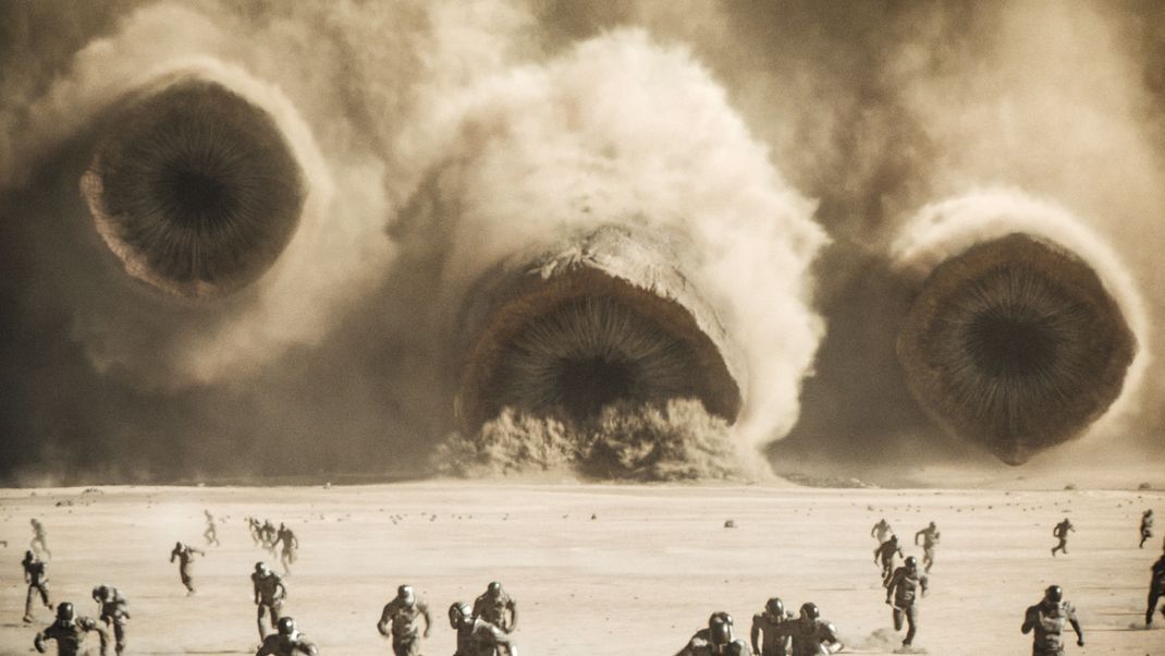 Die monströsen Sandwürmer&nbsp;aus dem Film "Dune 2" sind ab dem 29. Februar 2024 auf der Kinoleinwand zu sehen.
