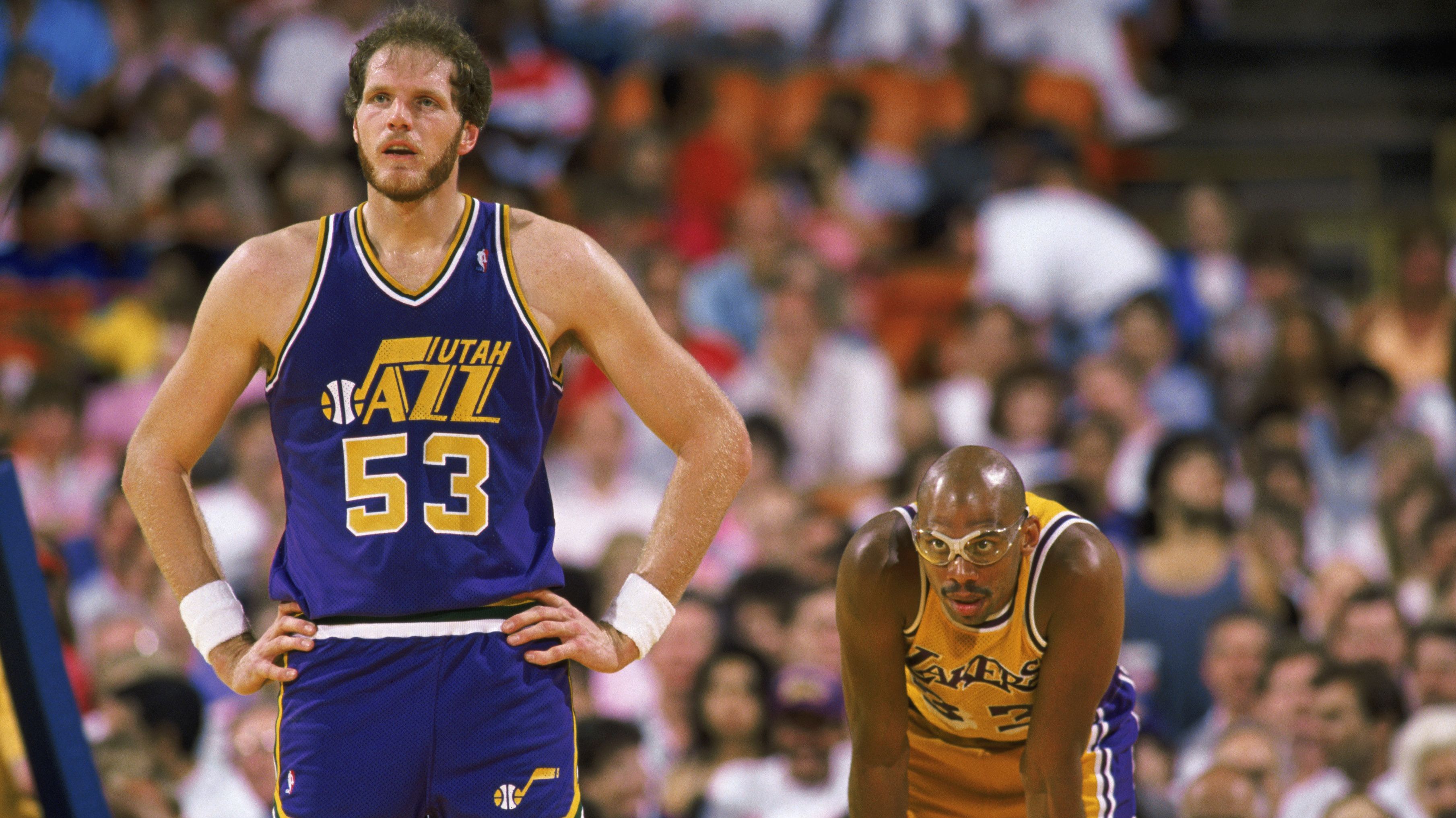 <strong>Mark Eaton - 2,24m</strong><br><strong>Teams:</strong> Utah Jazz<br><strong>Karriere-Stats:</strong> 6,0 Punkte, 7,9 Rebounds, 1,0 Assists, 3,5 Blocks<br><strong>Auszeichnungen:</strong> 2x Defensive Player of the Year, 1x All-Star, 5x All-Defensive-Team
