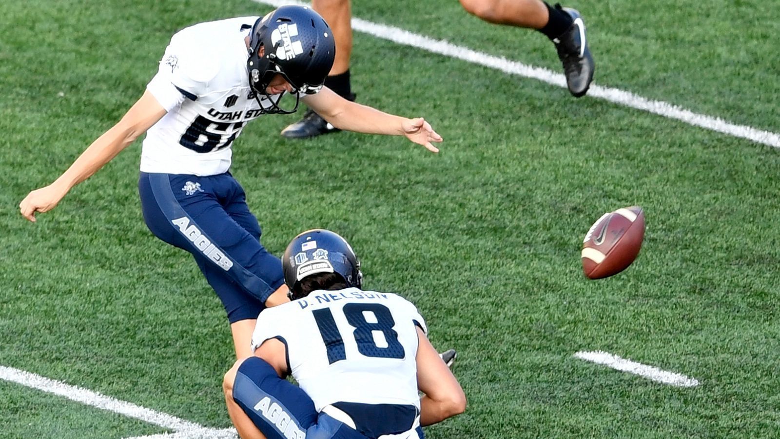 
                <strong>Dominik Eberle (Kicker, Utah State) </strong><br>
                Dominik Eberle hat nicht so einen großen Namen wie Blankenship oder auch Bass, hat sich aber über die Jahre stetig weiterentwickelt. Er verwandelte in seiner letzten Saison 87,5 Prozent seiner Field Goals, darunter traf er in acht von zehn Fällen aus mehr als 40 Yards. Sein einziger Field-Goal-Versuch aus mehr als 50 Yards misslang allerdings.  
              