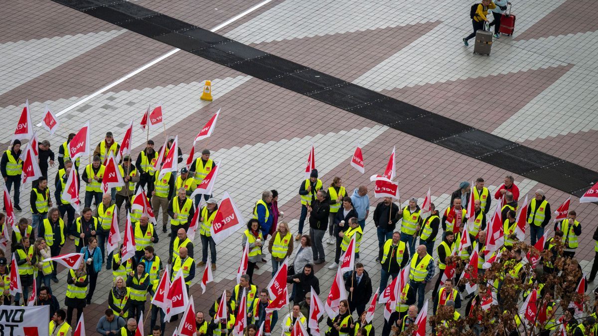 Warnstreik am Münchner Flughafen.