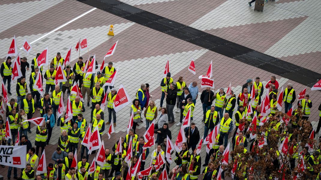 Warnstreik am Münchner Flughafen.