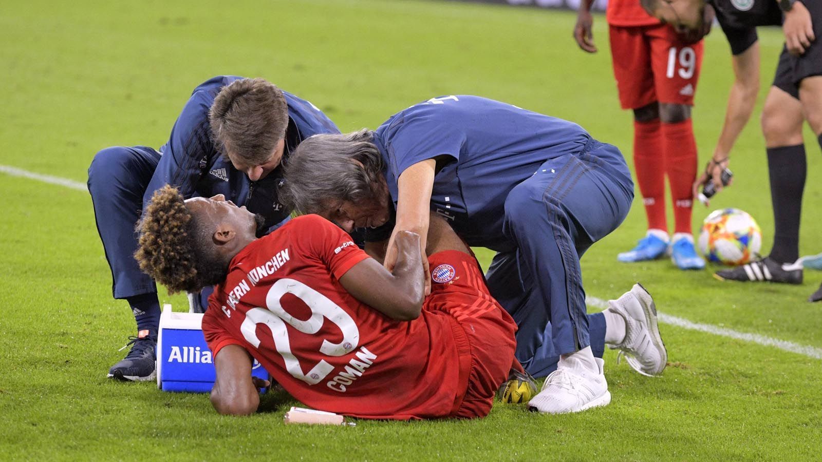 
                <strong>Kingsley Coman</strong><br>
                Wurde eingewechselt, drei Minuten später stieg ihm Foyth mit den Stollen aufs Knie. Coman wälzte sich am Boden und musste ausgewechselt werden. Bleibt nur zu hoffen, dass er nicht schwerer verletzt ist. ran-Note: ohne Bewertung
              