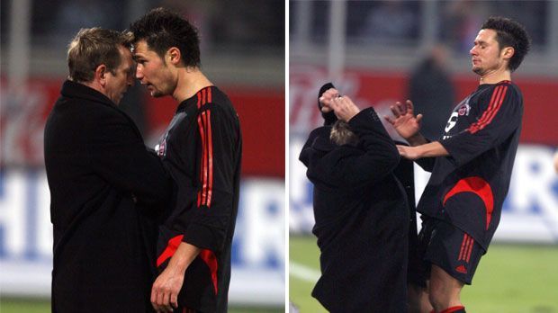 
                <strong>Norbert Meier vs Albert Streit</strong><br>
                In der Saison 2004/05 geriet Duisburg-Trainer Norbert Meier an der Seitenlinie mit dem Kölner Albert Streit aneinander. Meier versetzte Streit einen Kopfstoß, ließ sich aber selbst theatralisch fallen. Der MSV trennte sich umgehend von Meier, der vom DFB-Kontrollausschuss auch noch ein dreimonatiges Berufsverbot aufgebrummt bekam.
              