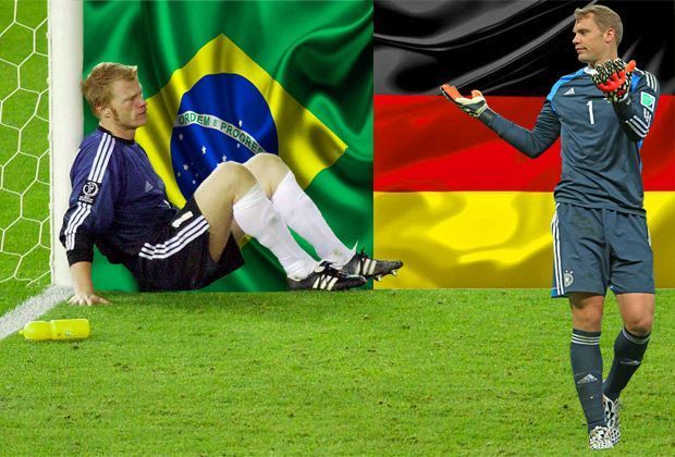 
                <strong>Revanche für 2002: Darum schlagen wir Brasilien</strong><br>
                Vor zwölf Jahren gelang Deutschland völlig überraschend der Einzug ins Finale. Gegen Ronaldo & Co. hielt die DFB-Elf lange mit - bis der bis dato überragende Oliver Kahn zum tragischen Helden wurde. ran.de verrät euch, warum wir Brasilien diesmal schlagen...
              