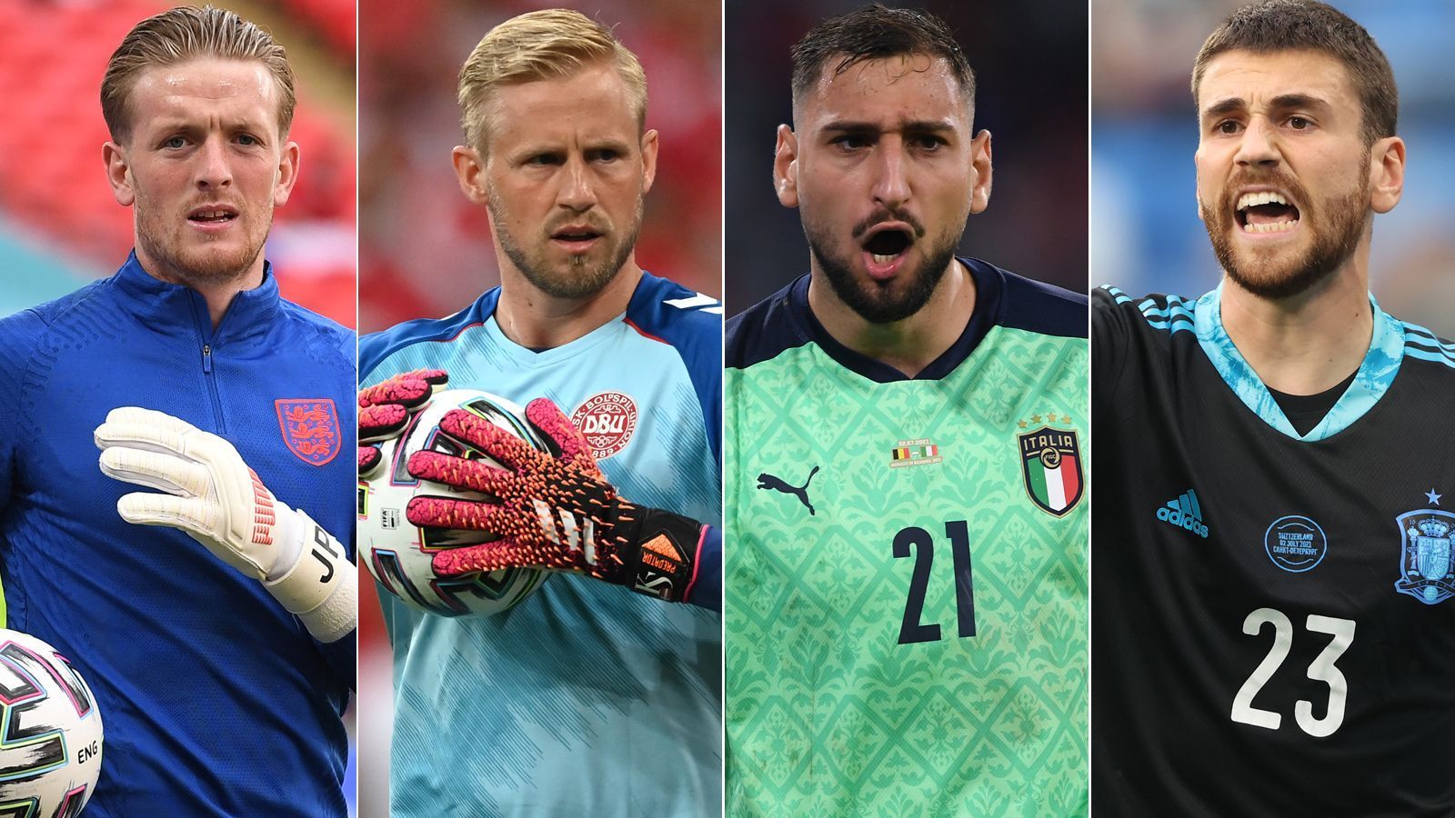 
                <strong>Vier Halbfinalisten, vier Keeper, vier Geschichten</strong><br>
                Dänemark, England, Italien und Spanien stehen im Halbfinale der EURO 2020. Alle vier Teams haben unterschiedliche Stärken und Schwächen. Was sie aber eint: Im Tor steht jeweils ein charismatischer Schlussmann. ran stellt Kasper Schmeichel, Jordan Pickford, Gianluigi Donnarumma und Unai Simon genauer vor. Einer der vier wird sich in Kürze die europäische Krone aufsetzen.
              