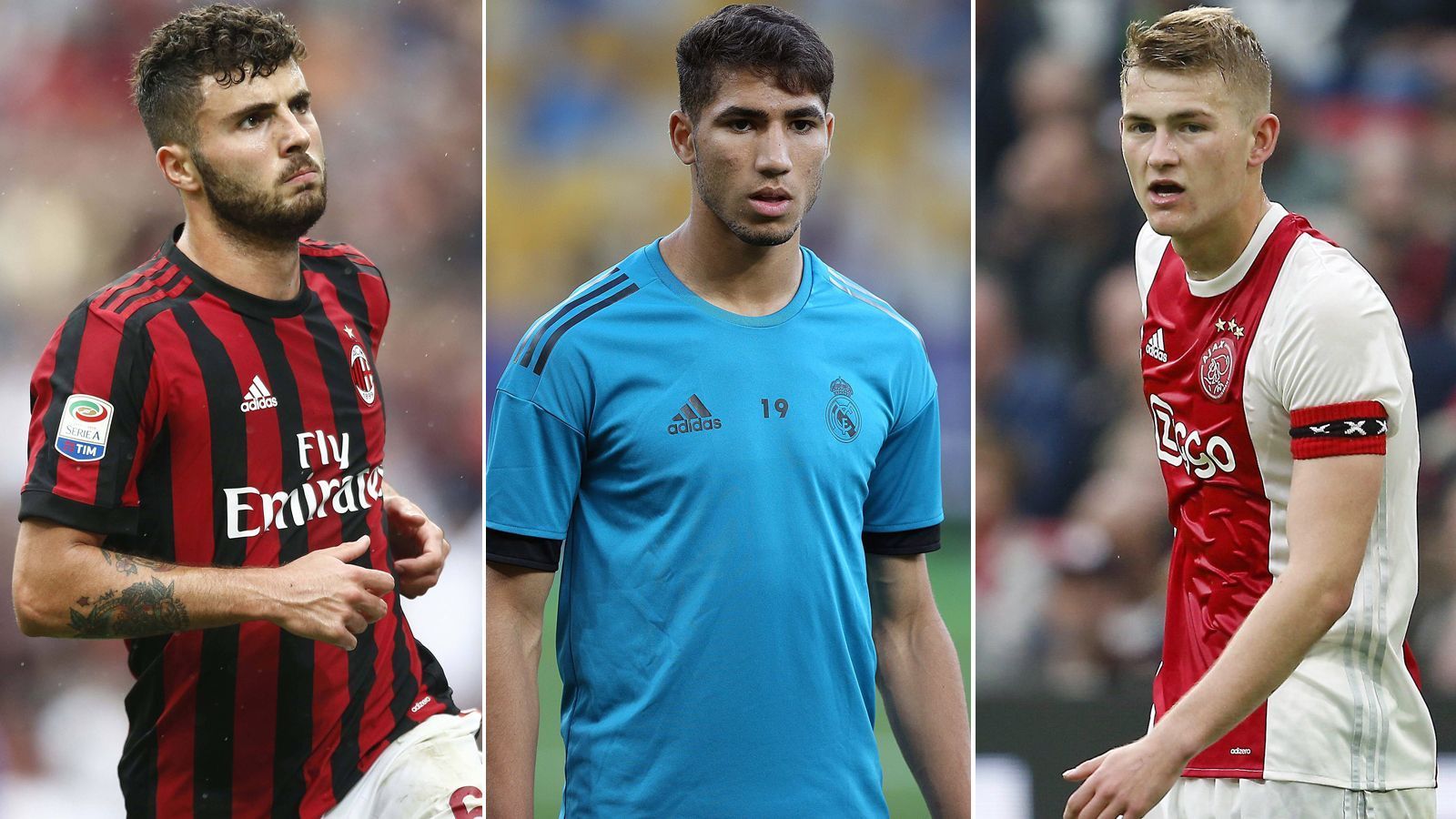 
                <strong>Internationale Top-Kandidaten auf den Golden-Boy-Award 2018</strong><br>
                Patrick Cutrone (li./AC Mailand, Mittelstürmer, 20 Jahre, Nationalität: Italien)Achraf Hakimi (Mi./Real Madrid, Rechter Verteidiger, 19 Jahre, Nationalität: Marokko)Matthijs de Ligt (re./Ajax Amsterdam, Innenverteidiger, 18 Jahre, Nationalität: Niederlande)
              