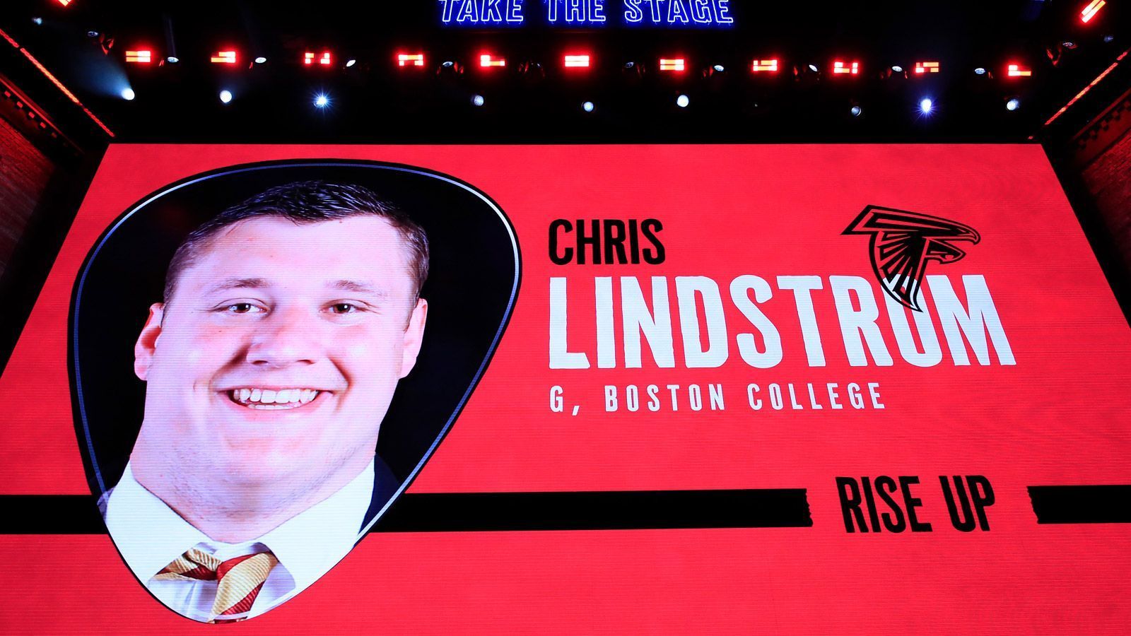 
                <strong>Draft Pick 14: Atlanta Falcons</strong><br>
                Spieler: Chris LindstromPosition: GuardCollege: Boston College
              
