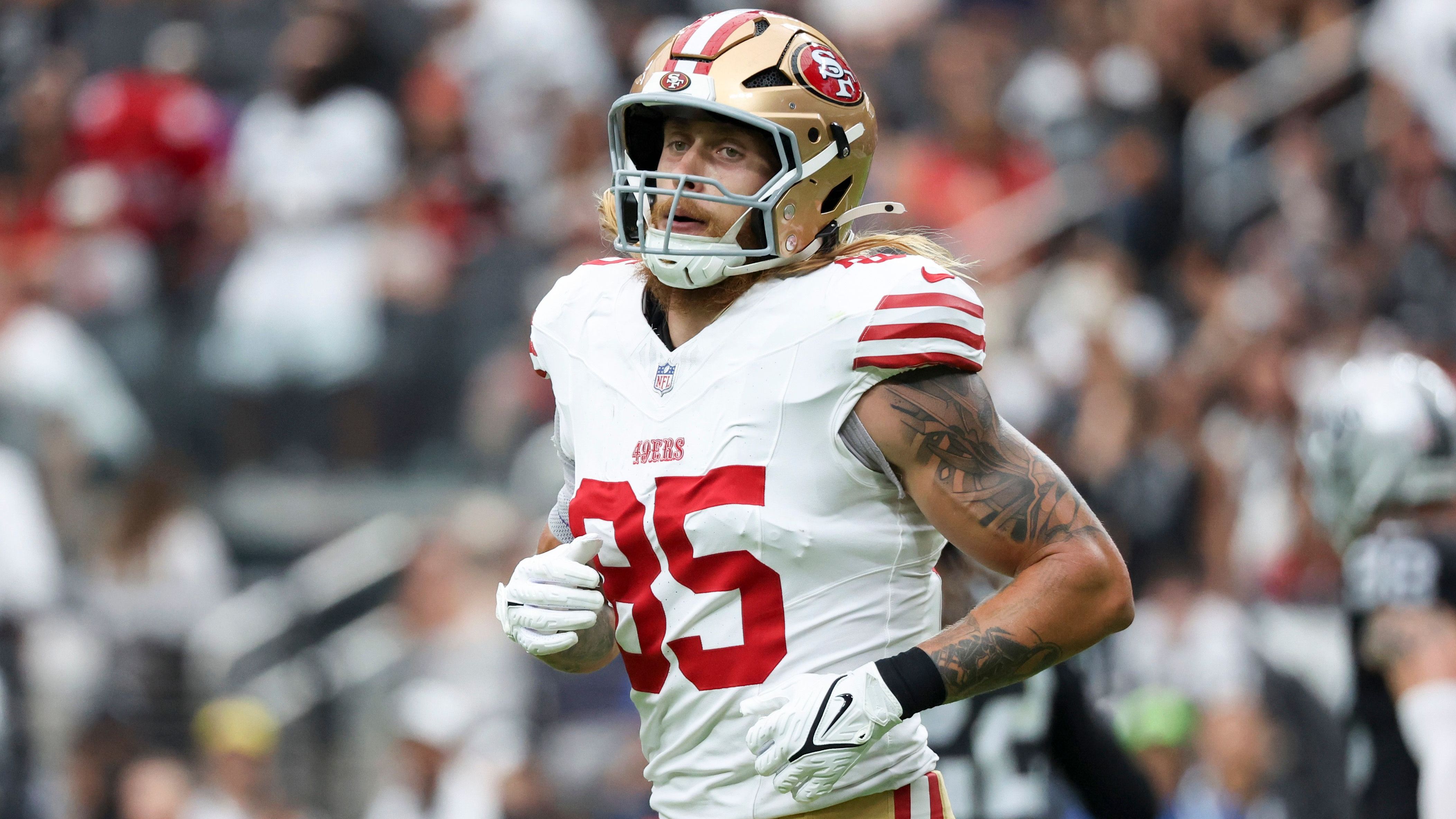 <em><strong>George Kittle (San Francisco 49ers)</strong><br>Schwerer Schlag für die San Francisco 49ers: Tight End George Kittle musste das Auftaktspiel bei den Seattle Seahawks frühzeitig mit einer Oberschenkelverletzung verlassen, eine Rückkehr wurde kurze Zeit später ausgeschlossen. Zuvor hatte Kittle den ersten Touchdown der Partie von Quarterback Brock Purdy gefangen.</em>