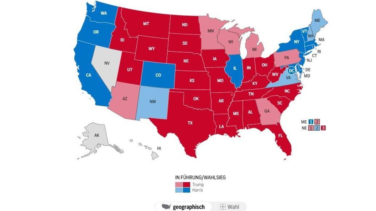 Live-Karte Trump vs. Harris