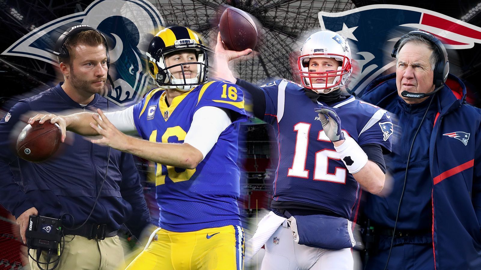 
                <strong>Patriots und Rams im Head-to-Head </strong><br>
                Am Sonntag (ab 22.45 Uhr auf ProSieben und im Livestream auf ran.de) stehen sich im Super Bowl LIII die New England Patriots und die Los Angeles Rams gegenüber. ran.de macht vorher den großen Check: Beide Teams im Head-to-Head.
              