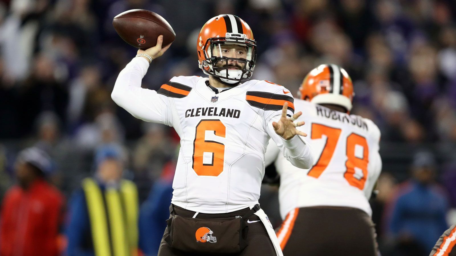 
                <strong>Platz 50: Baker Mayfield</strong><br>
                Position: QuarterbackTeam: Cleveland BrownsPlatzierung im Vorjahr: nicht dabei
              