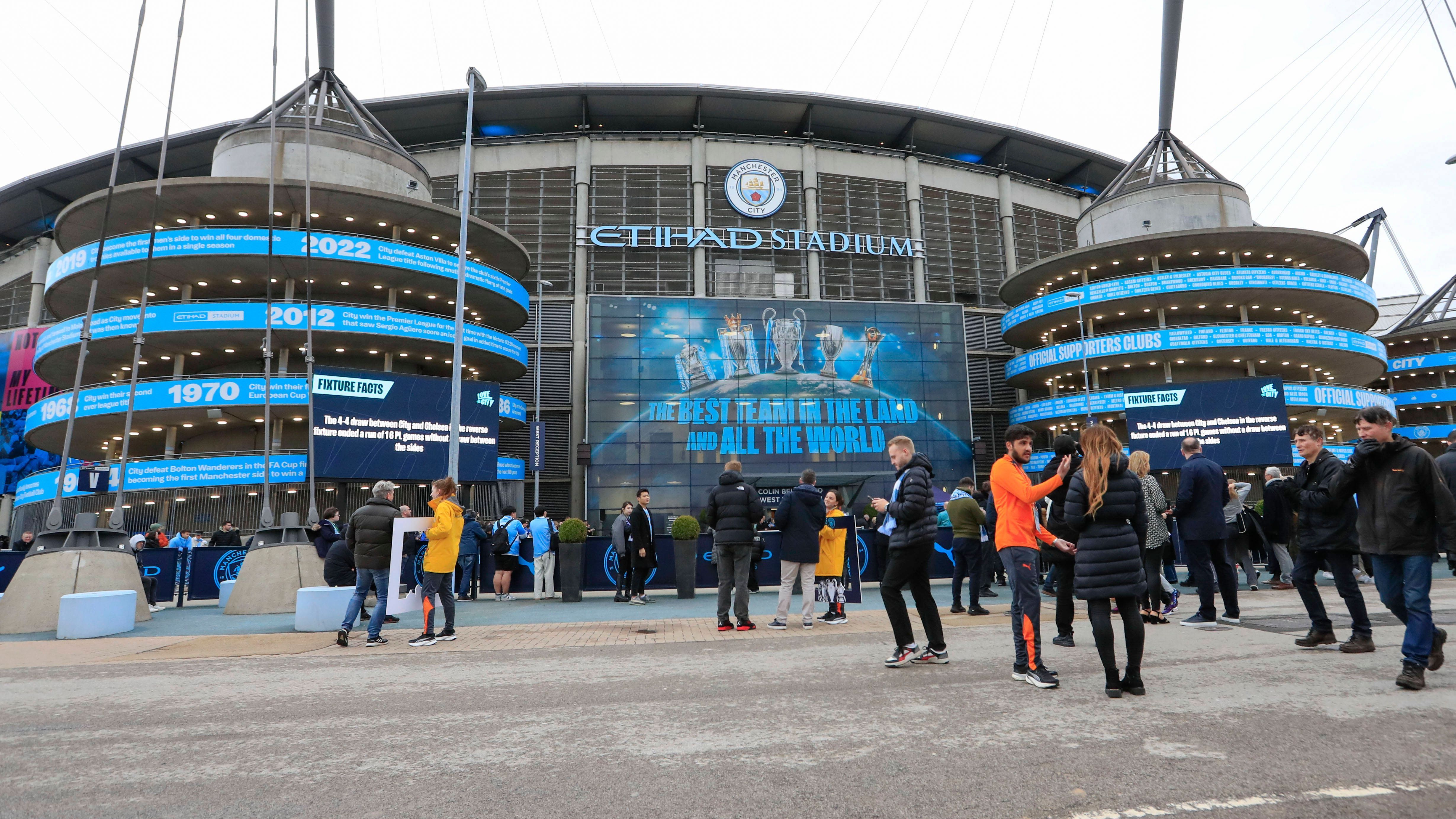 <strong>9. Platz: Manchester City</strong><br>- Zuschauer-Einnahmen 2023: 84 Mio. Euro<br>- Veränderung gegenüber 2022: +19 Mio. Euro